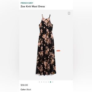 French Grey Zoe Knit Maxi Dress. Size Small. NWT
